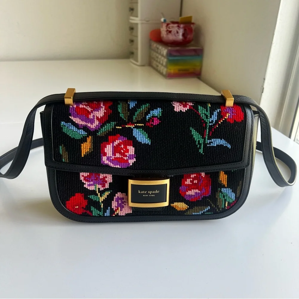 Kate Spade Katy Autumn Floral Needlepoint Crossbody bag - Picture 8 of 14